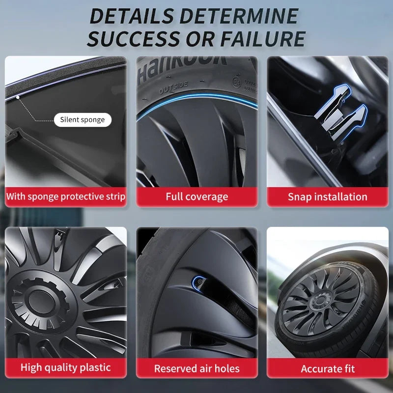 4PCS Hub Cap for Tesla Model Y 19 Inch Performance  Automobile Replacemen Hubcap Full Rim Cover Car Accessories Wheel Caps 2023