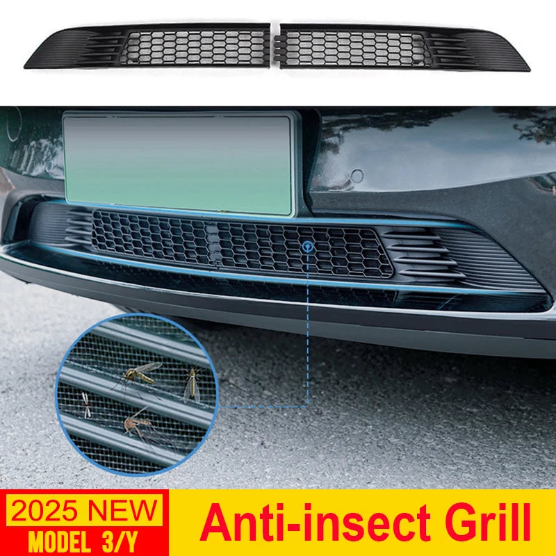 Front Grill Guard Grille Inserts Mesh for Tesla Model Y Juniper Launch Model 3 2025 2024 Air Inlet Vent Cover Bumper Accessories
