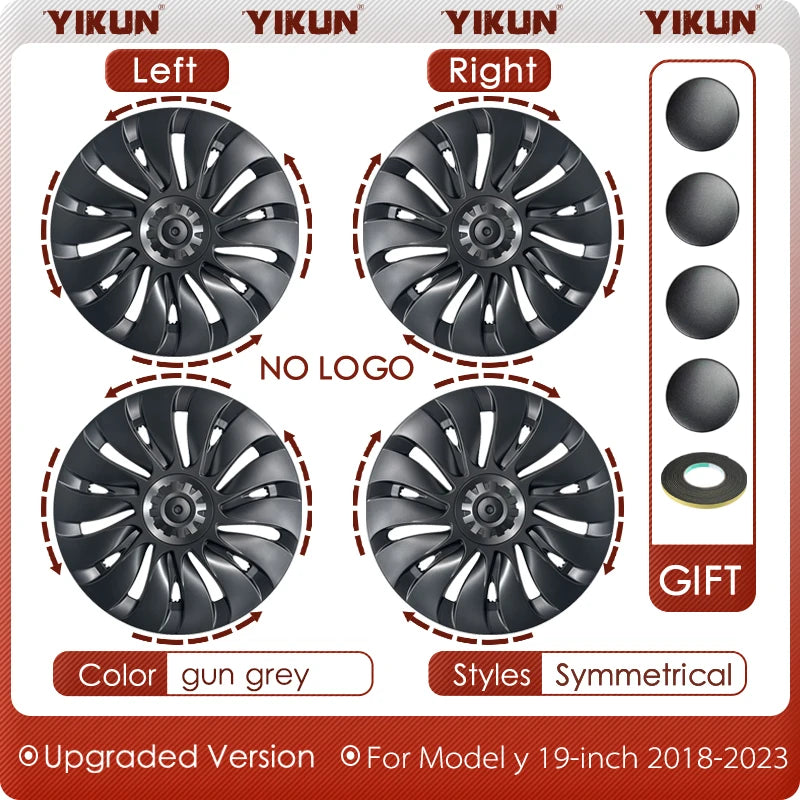 4PCS Hub Cap for Tesla Model Y 19 Inch Performance  Automobile Replacemen Hubcap Full Rim Cover Car Accessories Wheel Caps 2023
