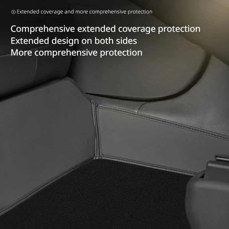 Rear Seat Lower Protective Mat For Tesla Model Y Model 3 Highland Leather Full Surround Seat Anti-Dirty Kick Pad Car Accessories