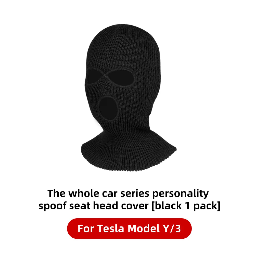 YZ High Quality Car Headrest Cover Holiday Halloween Funny Gifts Hole For Tesla Model 3 Y Highland Juniper 2021-2025