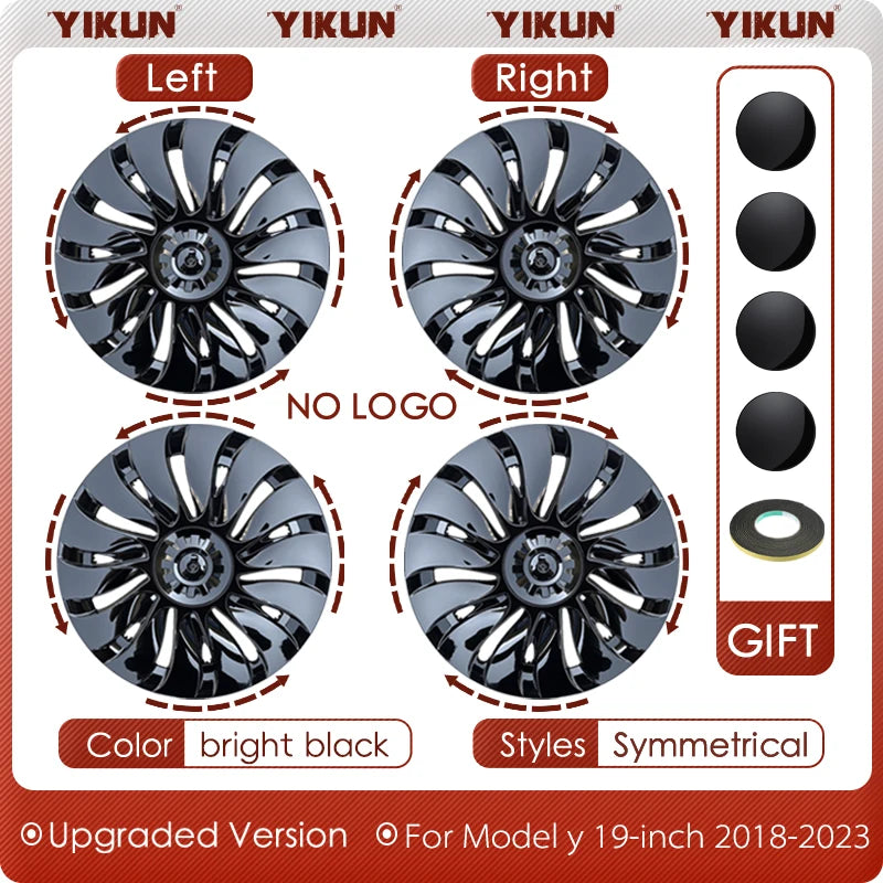 4PCS Hub Cap for Tesla Model Y 19 Inch Performance  Automobile Replacemen Hubcap Full Rim Cover Car Accessories Wheel Caps 2023