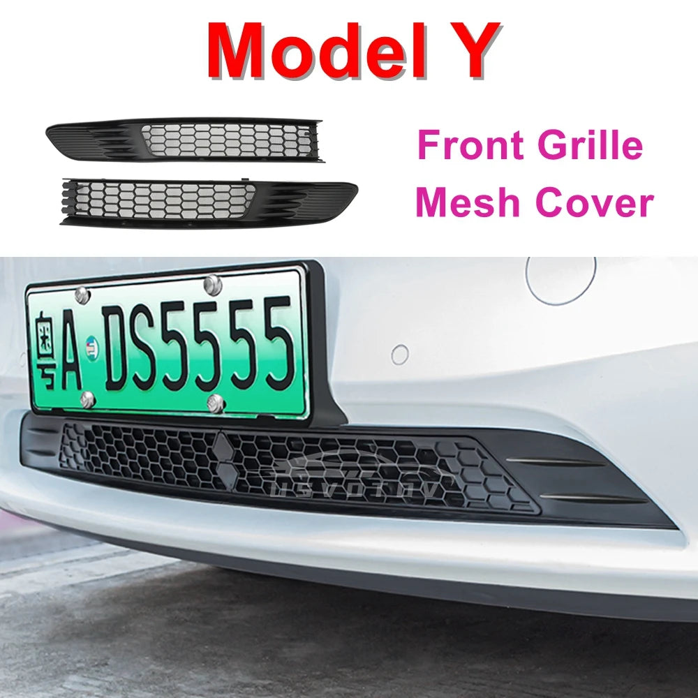 Front Grill Guard Grille Inserts Mesh for Tesla Model Y Juniper Launch Model 3 2025 2024 Air Inlet Vent Cover Bumper Accessories