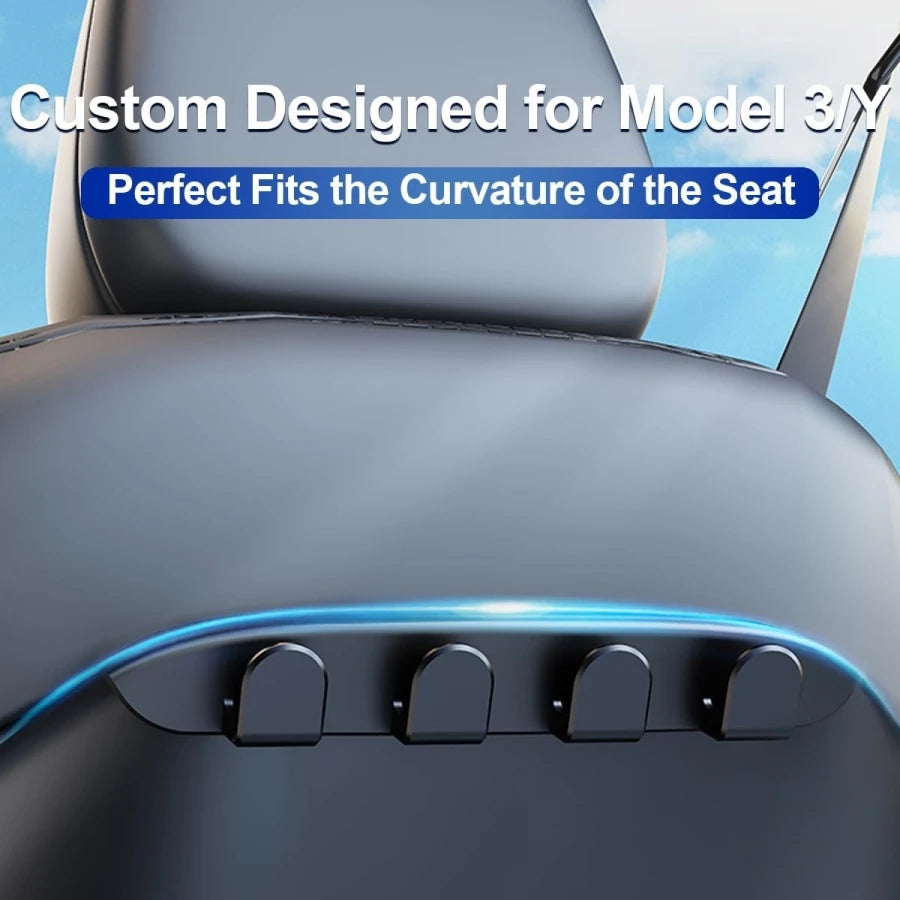 Car Seatback Hanger Hook for Tesla Model Y Juniper & Model 3 Highland 2025-2017 Purse Seat Back Organizers PursesGrocery Holder