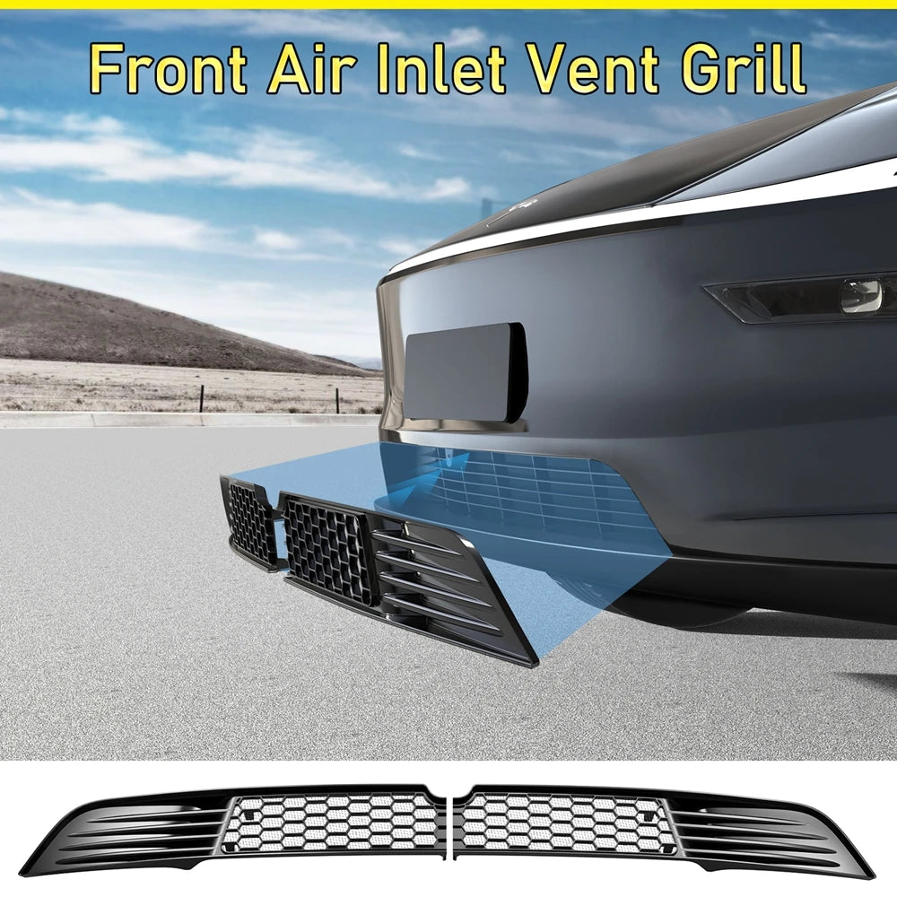 Front Grill Guard Grille Inserts Mesh for Tesla Model Y Juniper Launch Model 3 2025 2024 Air Inlet Vent Cover Bumper Accessories
