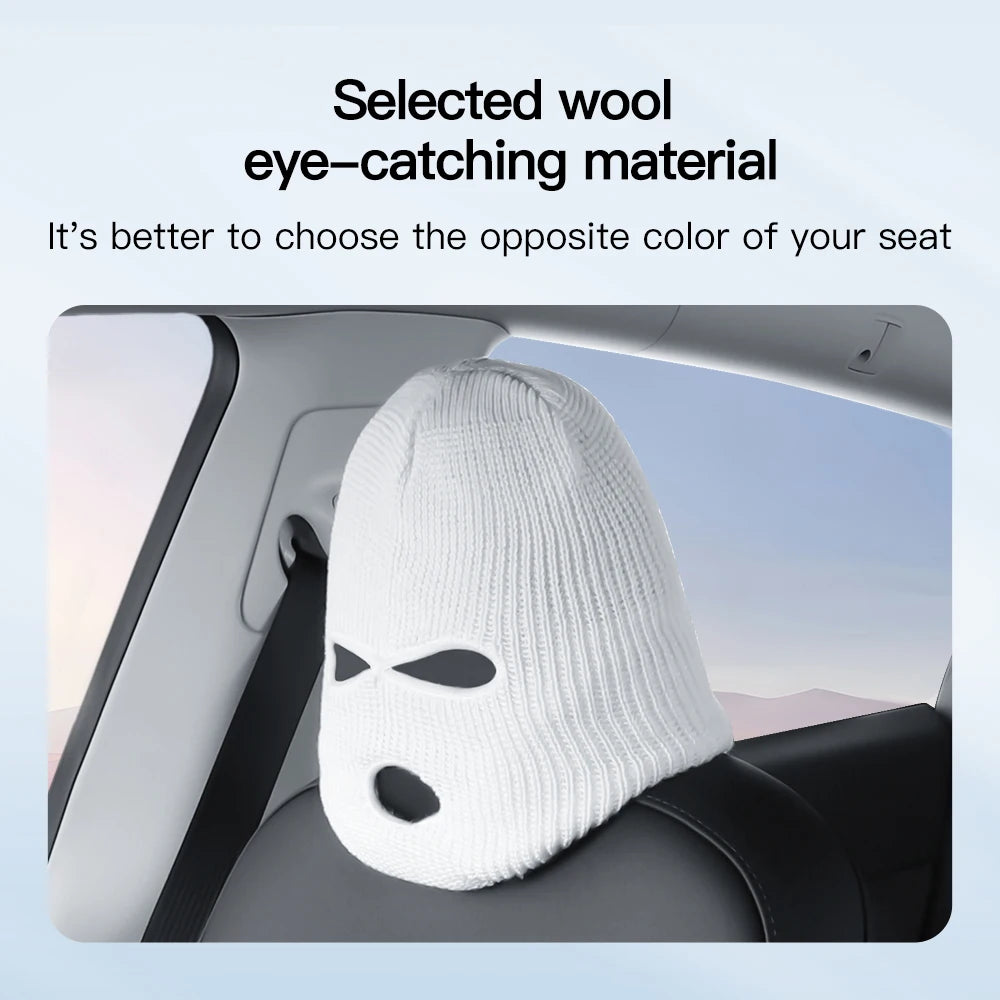 YZ High Quality Car Headrest Cover Holiday Halloween Funny Gifts Hole For Tesla Model 3 Y Highland Juniper 2021-2025
