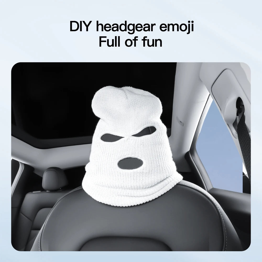 YZ High Quality Car Headrest Cover Holiday Halloween Funny Gifts Hole For Tesla Model 3 Y Highland Juniper 2021-2025