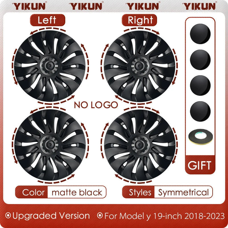 4PCS Hub Cap for Tesla Model Y 19 Inch Performance  Automobile Replacemen Hubcap Full Rim Cover Car Accessories Wheel Caps 2023