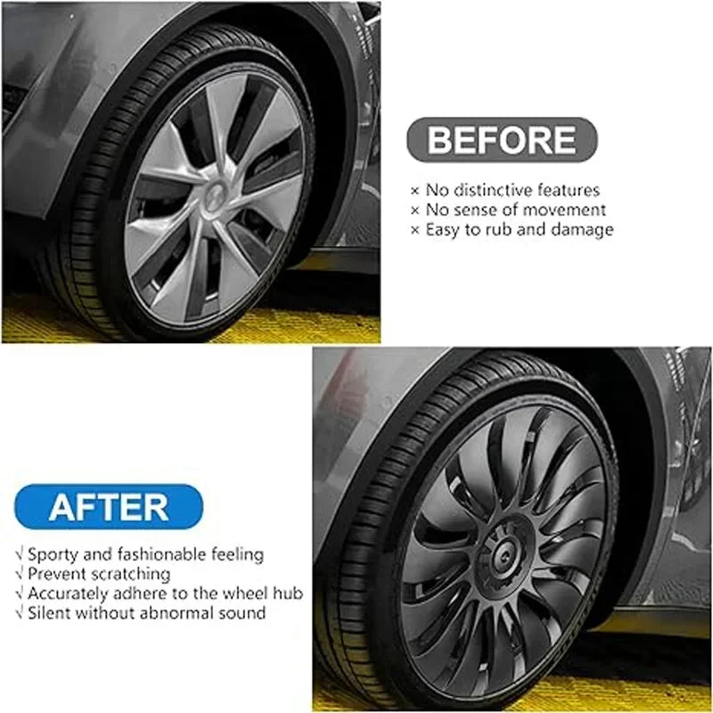 4PCS Hub Cap for Tesla Model Y 19 Inch Performance  Automobile Replacemen Hubcap Full Rim Cover Car Accessories Wheel Caps 2023
