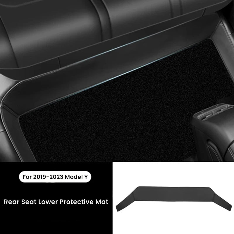Rear Seat Lower Protective Mat For Tesla Model Y Model 3 Highland Leather Full Surround Seat Anti-Dirty Kick Pad Car Accessories