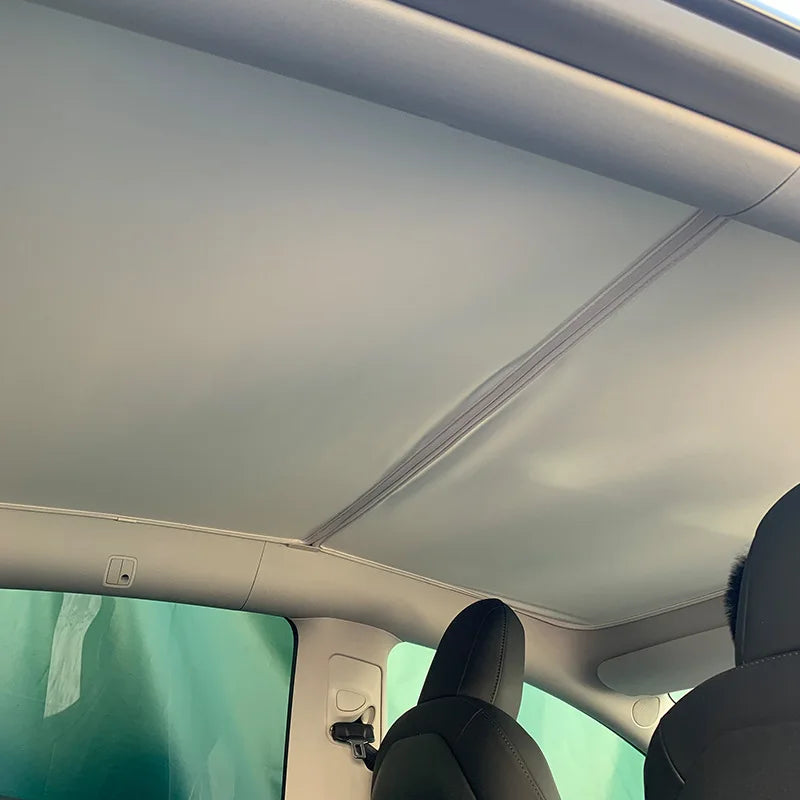 Upgrade Ice Crystal Sunroof Sunshade for Tesla Model Y 3 2023 2022 Roof Car Sun Shade Skylight Blind Shading Nano Sun Visor Net