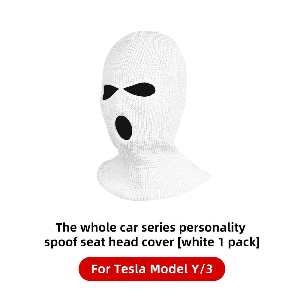 YZ High Quality Car Headrest Cover Holiday Halloween Funny Gifts Hole For Tesla Model 3 Y Highland Juniper 2021-2025