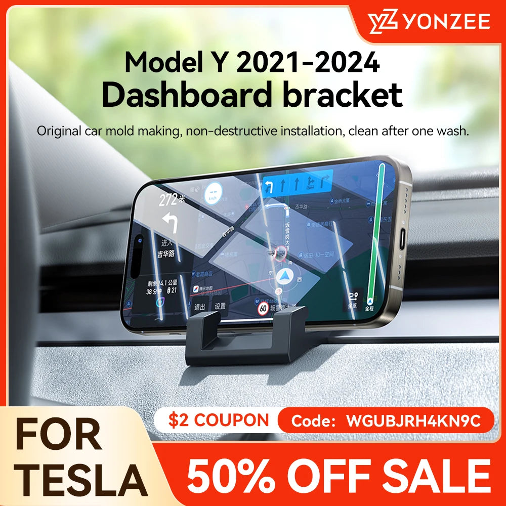 YZ For Tesla Model Y 2021-2024 Multi-function Liquid silicone gel Cell Phone Holder Air Outlet Bracket Car Interior Accessories